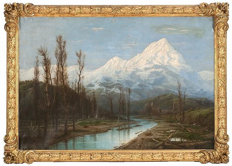 Passeggiata invernale vicino alle Alpi italiane